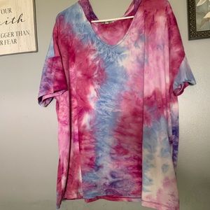 Tie dyed hoodie top